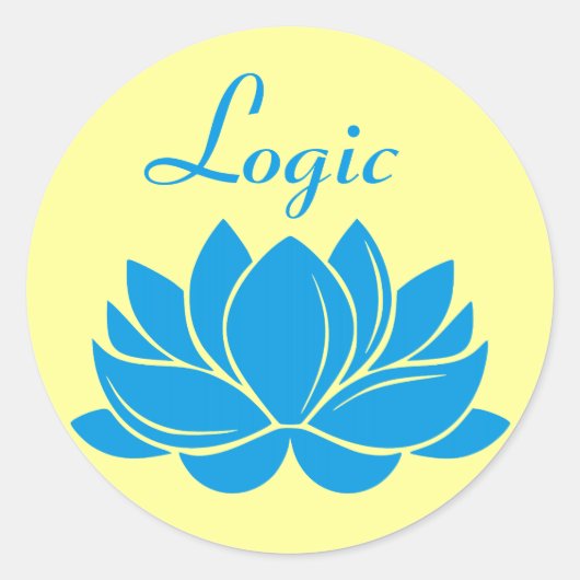 Blue Lotus Blossom Logic Ronde Sticker (Voorkant)