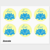 Blue Lotus Blossom Logic Ronde Sticker (Vel)