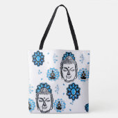 Blue lotus Buddha canvas tas (Voorkant)