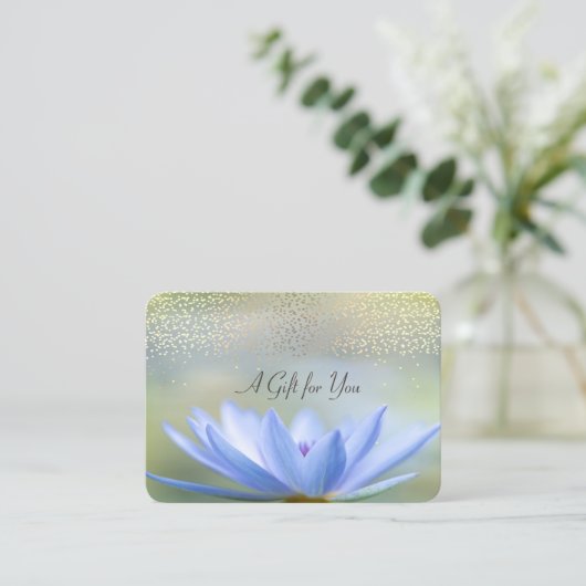 Blue Lotus, Confetti, Spa, Massage Kortingskaartje (Staand voorkant)