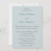 Blue Lotus Floral Wedding Invitation Kaart (Voorkant)