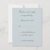 Blue Lotus Floral Wedding Invitation RSVP (Voorkant)