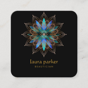Blue Lotus Flower Healing Therapy Yoga Holistic Vierkante Visitekaartje