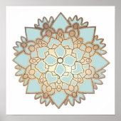 Blue Lotus Flower Mandala Poster (Voorkant)