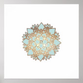 Blue Lotus Flower Mandala Poster (Voorkant)