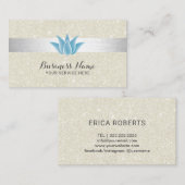 Blue Lotus Flower Massage Salon Spa Modern Glitter Visitekaartje (Voorkant / Achterkant)