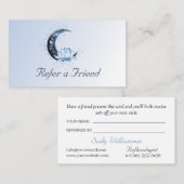 Blue Lotus Flower Moon Business Aanbevelingskaartje (Voorkant / Achterkant)