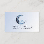 Blue Lotus Flower Moon Business Aanbevelingskaartje (Voorkant)