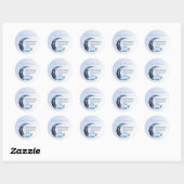 Blue Lotus Flower Moon Business Promotion Ronde Sticker (Vel)