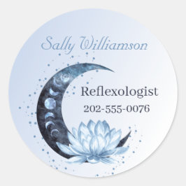 Blue Lotus Flower Moon Business Promotion Ronde Sticker