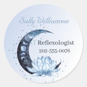 Blue Lotus Flower Moon Business Promotion Ronde Sticker