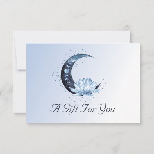 Blue Lotus Flower Moon Zakelijk Cadeaubon (Voorkant)