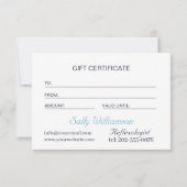 Blue Lotus Flower Moon Zakelijk Cadeaubon (Achterkant)