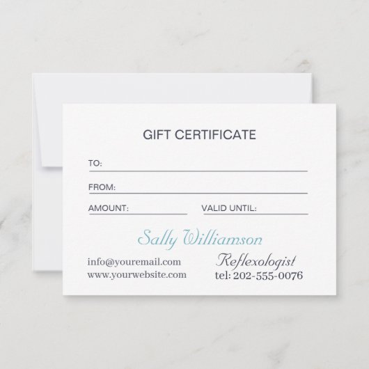 Blue Lotus Flower Moon Zakelijk Cadeaubon (Achterkant)