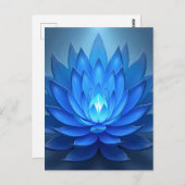 Blue Lotus Flower Spiritueel Zen Art Briefkaart (Voorkant / Achterkant)