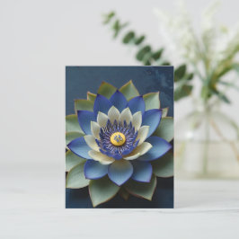 Blue Lotus Flower Spiritueel Zen Art Briefkaart