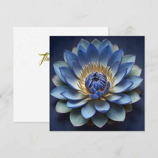 Blue Lotus Flower Spiritueel Zen Art Gepersonalise Bedankkaart (Voorkant / Achterkant)