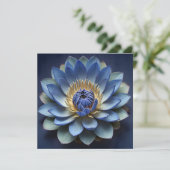 Blue Lotus Flower Spiritueel Zen Art Gepersonalise Bedankkaart (Staand voorkant)