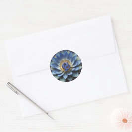 Blue Lotus Flower Spiritueel Zen Art Ronde Sticker