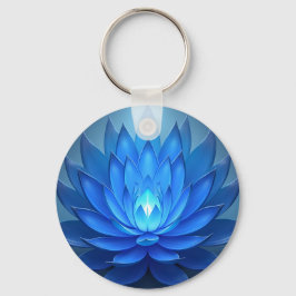 Blue Lotus Flower Spiritueel Zen Art Sleutelhanger