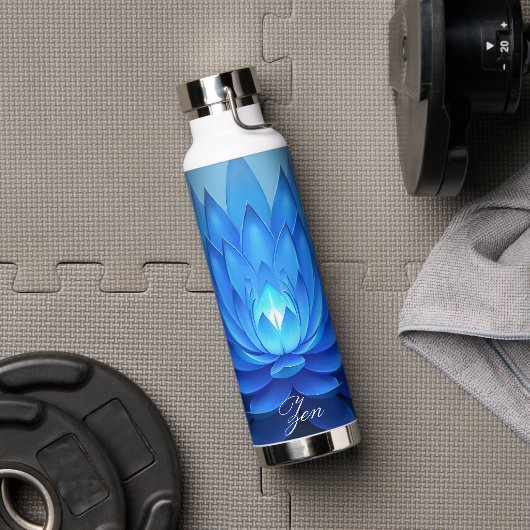 Blue Lotus Flower Spiritueel Zen Art Waterfles (Gym)