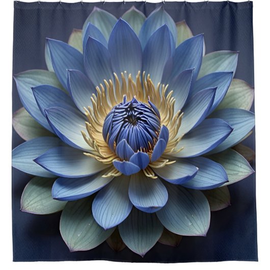 Blue Lotus Flower Spirituele kunst Douchegordijn (Voorkant)