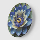 Blue Lotus Flower Spirituele kunst Grote Klok (Hoek)