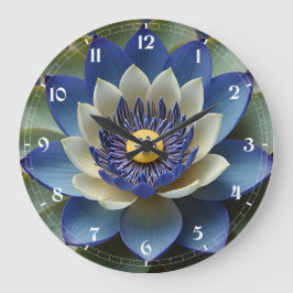 Blue Lotus Flower Spirituele kunst Grote Klok