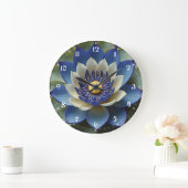 Blue Lotus Flower Spirituele kunst Grote Klok (Huis)
