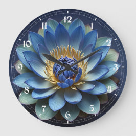Blue Lotus Flower Spirituele kunst Grote Klok