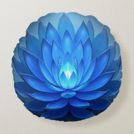 Blue Lotus Flower Spirituele kunst Rond Kussen