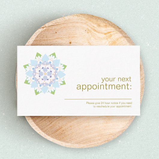 Blue Lotus Health and Wellness Appointcard Afsprakenkaartje