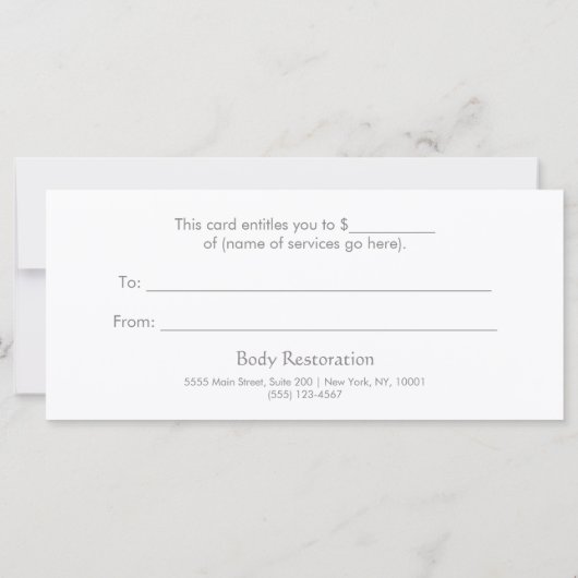 Blue Lotus Health and Wellness Cadeaubon (Achterkant)