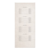 Blue Lotus Health and Wellness Price List Menu (Achterkant)