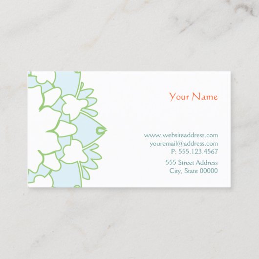 Blue Lotus Holistic Health Visitekaartje (Achterkant)