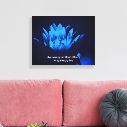Blue Lotus Live Simply Inspirerend offerte Canvas Afdruk (Insitu (Woonkamer))