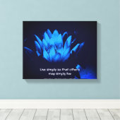 Blue Lotus Live Simply Inspirerend offerte Canvas Afdruk (Insitu (Houten vloer))
