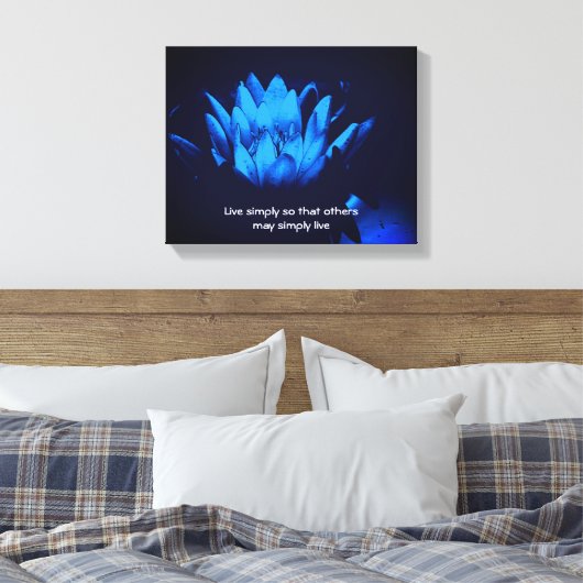 Blue Lotus Live Simply Inspirerend offerte Canvas Afdruk (Insitu (Slaapkamer))