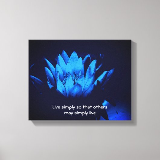 Blue Lotus Live Simply Inspirerend offerte Canvas Afdruk (Voorkant)