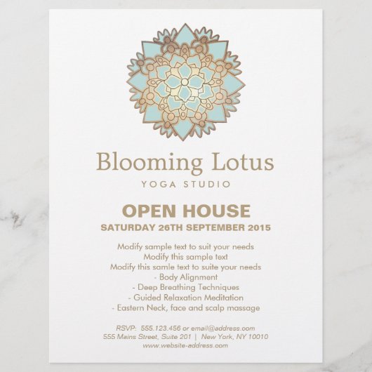 Blue Lotus Mandala Flyer (Voorkant)