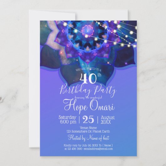 Blue Lotus Mandala Kaart (Voorkant)