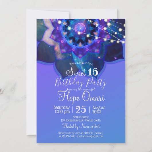 Blue Lotus Mandala Kaart (Voorkant)