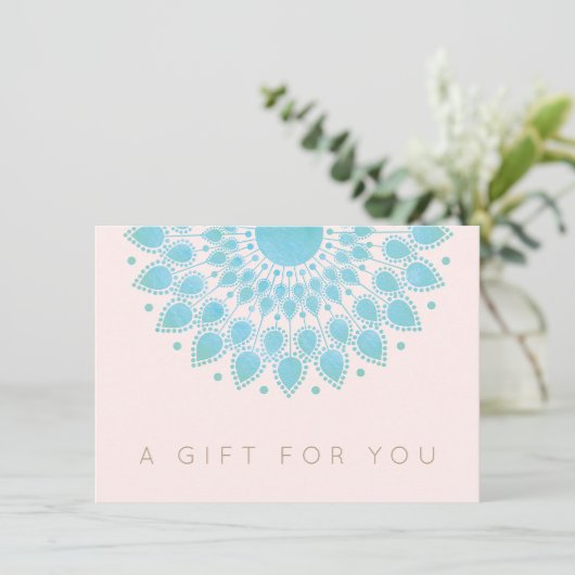 Blue Lotus Mandala Salon en Spa Gift Certificate (Staand voorkant)
