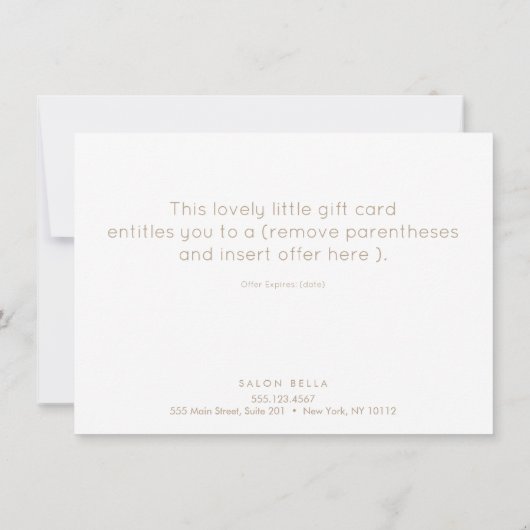 Blue Lotus Mandala Salon en Spa Gift Certificate (Achterkant)