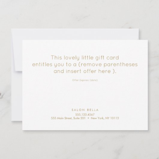 Blue Lotus Mandala Salon en Spa Gift Certificate (Achterkant)