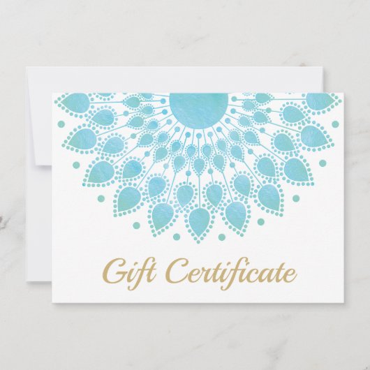 Blue Lotus Mandala Salon en Spa Gift Certificate (Voorkant)