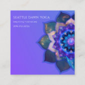 Blue Lotus Mandala Vierkante Visitekaartje (Voorkant)