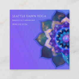 Blue Lotus Mandala Vierkante Visitekaartje