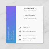 Blue Lotus Mandala Vierkante Visitekaartje (Achterkant)