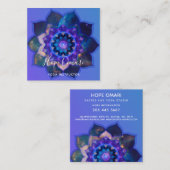 Blue Lotus Mandala Vierkante Visitekaartje (Voorkant / Achterkant)